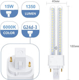 COUSON Bombilla PLC LED 15W Luz Fría 6000K G24d-3 2Pin 1350lm A+, No regulable, Pack de 6 [Clase de eficiencia energética A+]