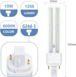 COUSON Bombilla PLC LED 15W Luz Fría 6000K G24d-3 2Pin 1350lm A+, No regulable
