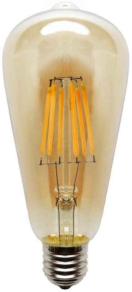 GE Bombilla LED vintage, bombilla LED Edison BT56 en espiral de vidrio  ámbar, 6.5 W (bombillas LED regulables de repuesto de 40 vatios), 350  lúmenes