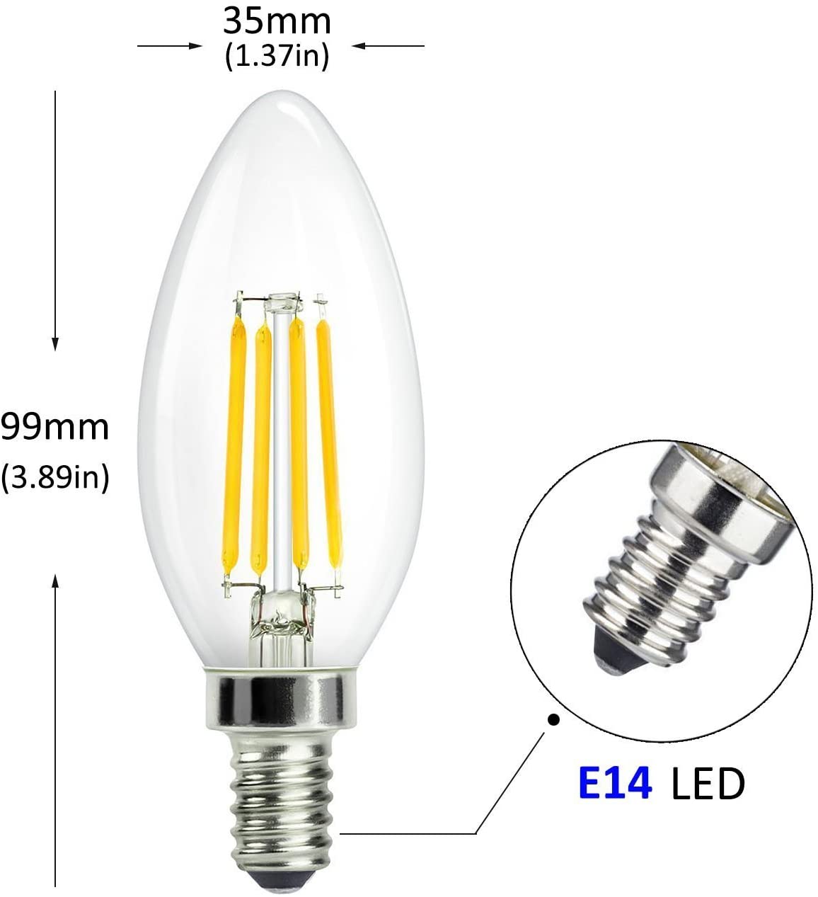 Cegasa  Bombillas LED E14 Vela 7,5W 830 Lumenes. Varios tipos Tipo Luz  Cálida